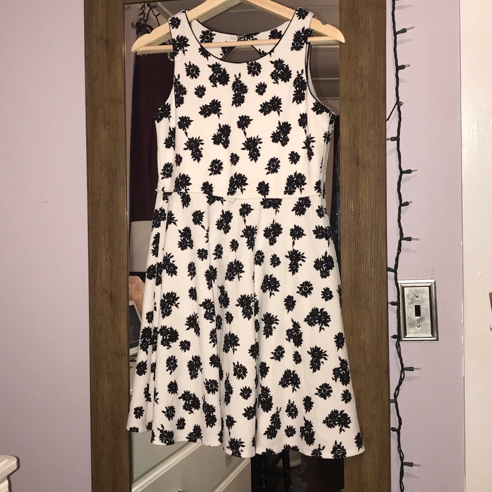 Black and white floral dress